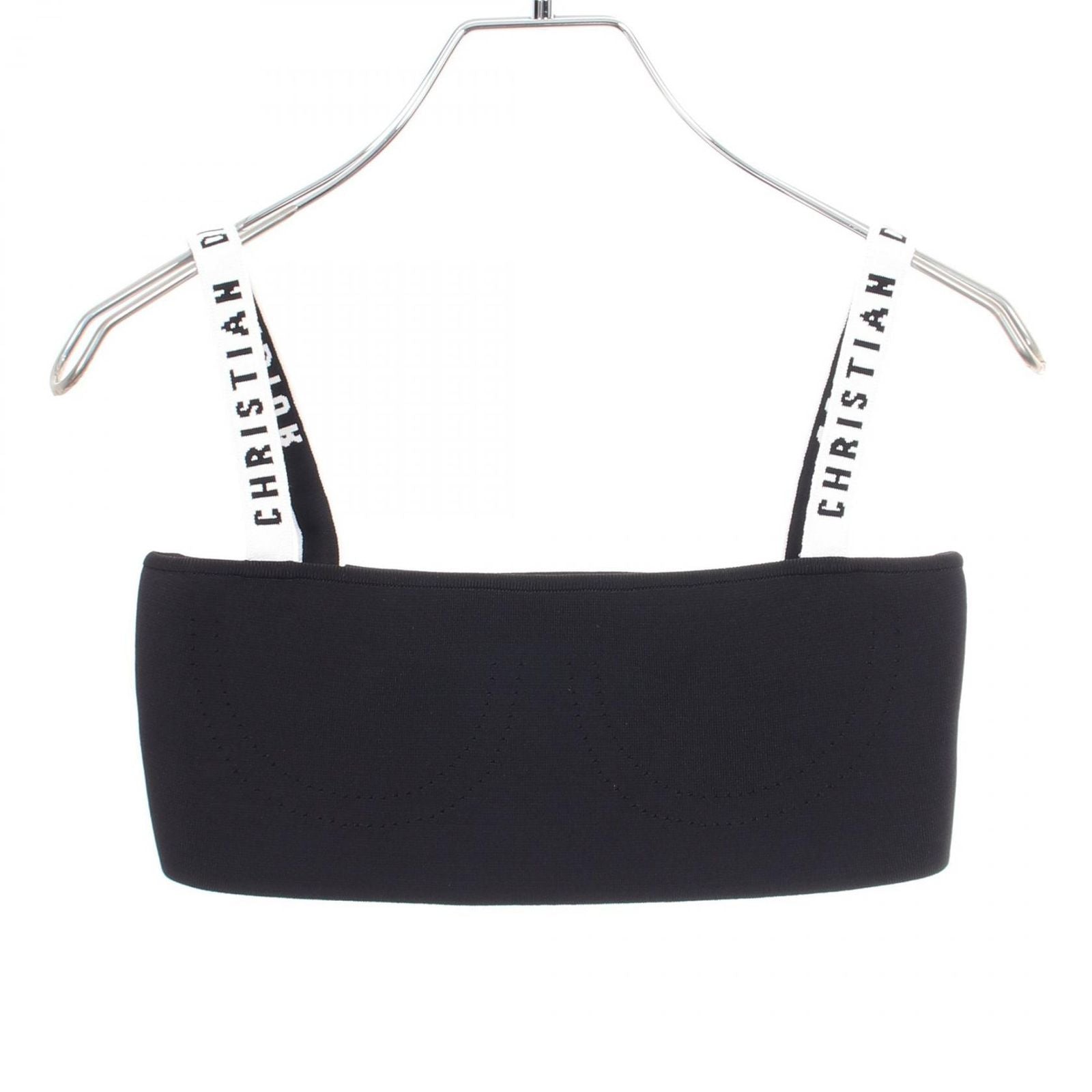 Dior Tube Top Logo Knit Bare Top Rayon Sweater