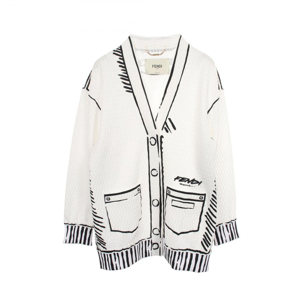 Fendi Cardigan Illustration Style Joshua Vidas Collaboration