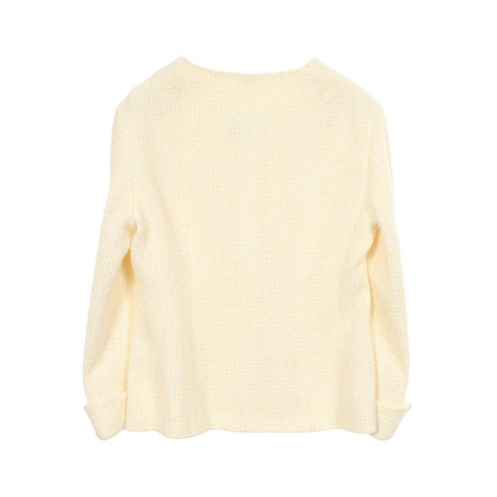 Chanel Collarless Jacket CC Logo Bijou Button Tweed — view 2