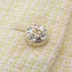 Chanel Collarless Jacket CC Logo Bijou Button Tweed — view 6