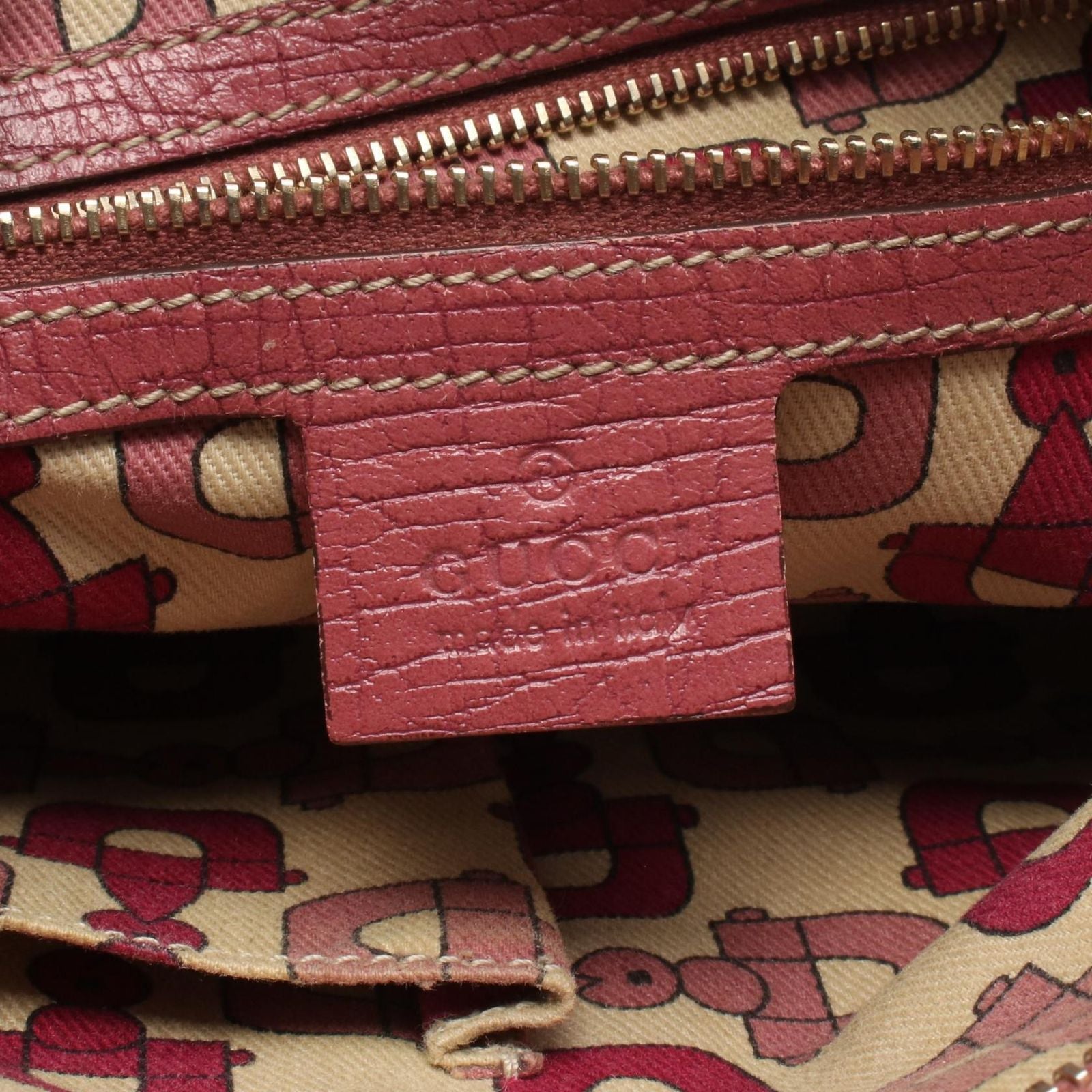 Gucci Shoulder Bag GG Canvas Charm Beige Pink