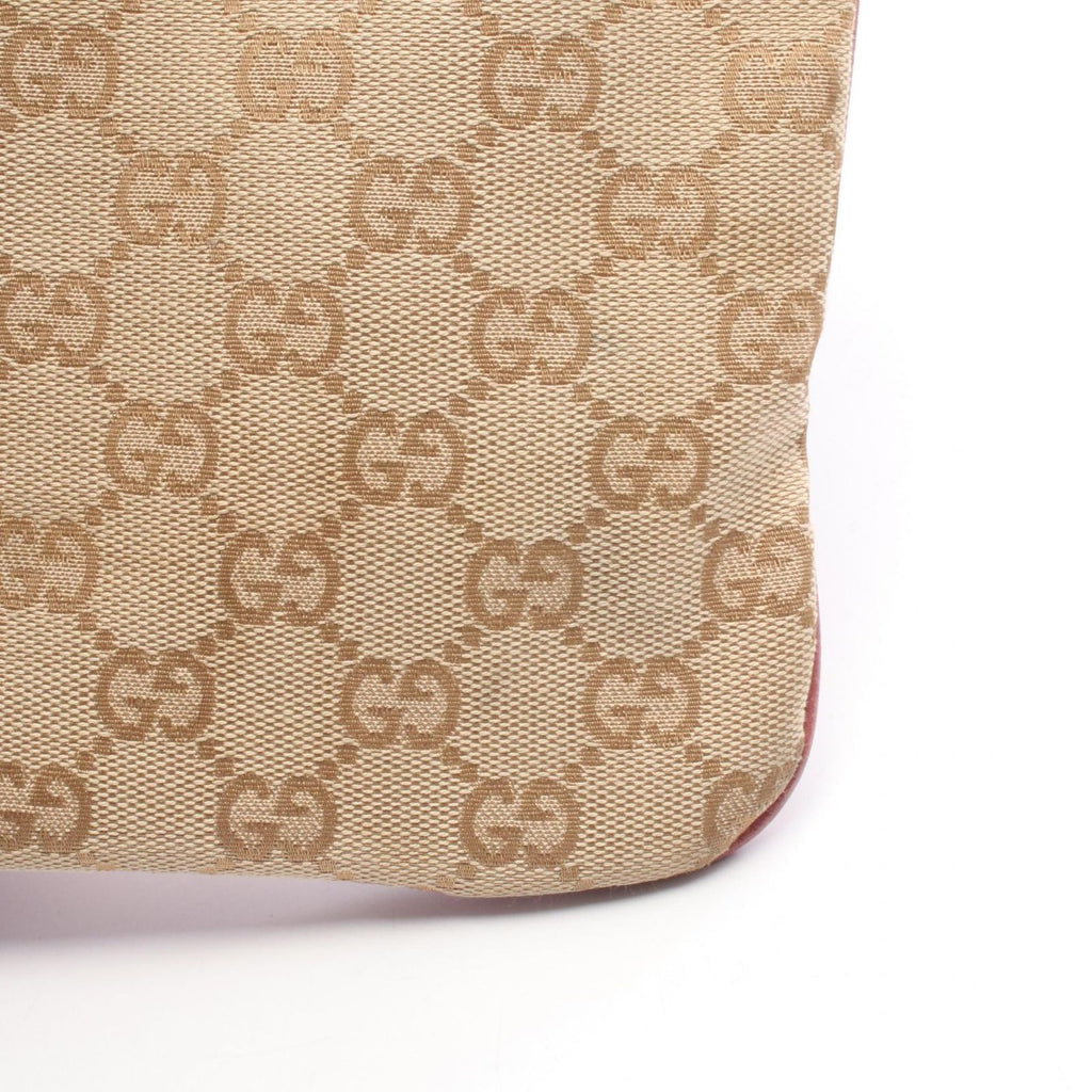 Gucci Shoulder Bag GG Canvas Charm Beige Pink