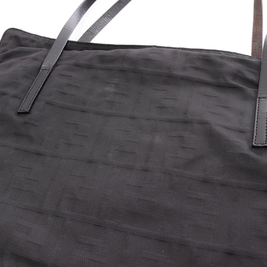 Fendi Tote Bag Zucca Black Nylon Leather