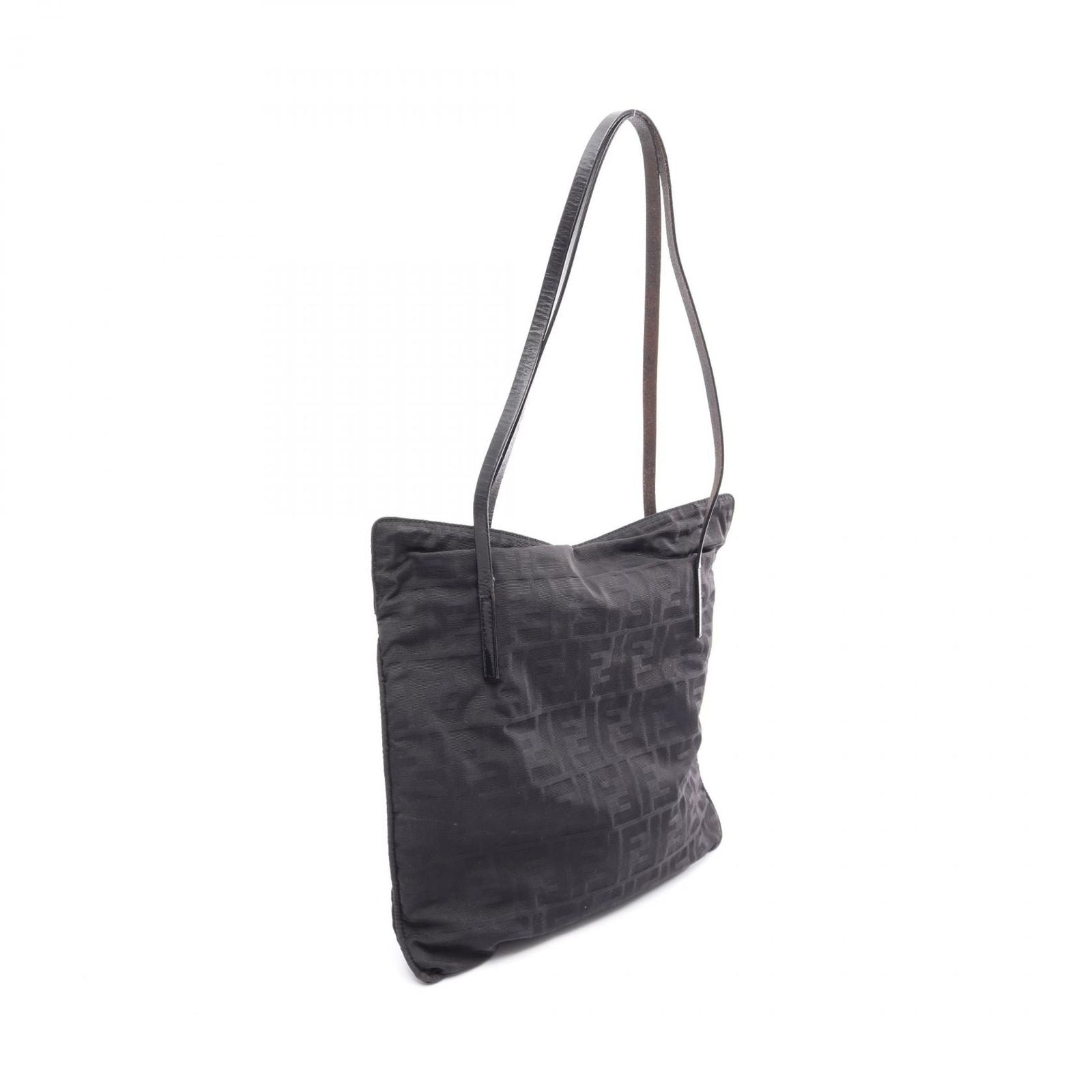 Fendi Tote Bag Zucca Black Nylon Leather