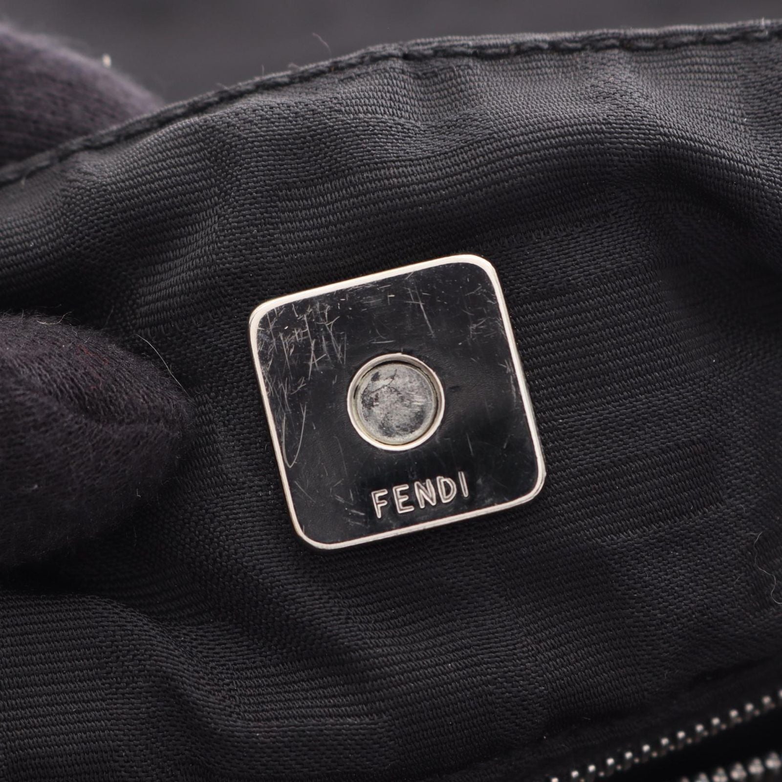 Fendi Tote Bag Zucca Black Nylon Leather