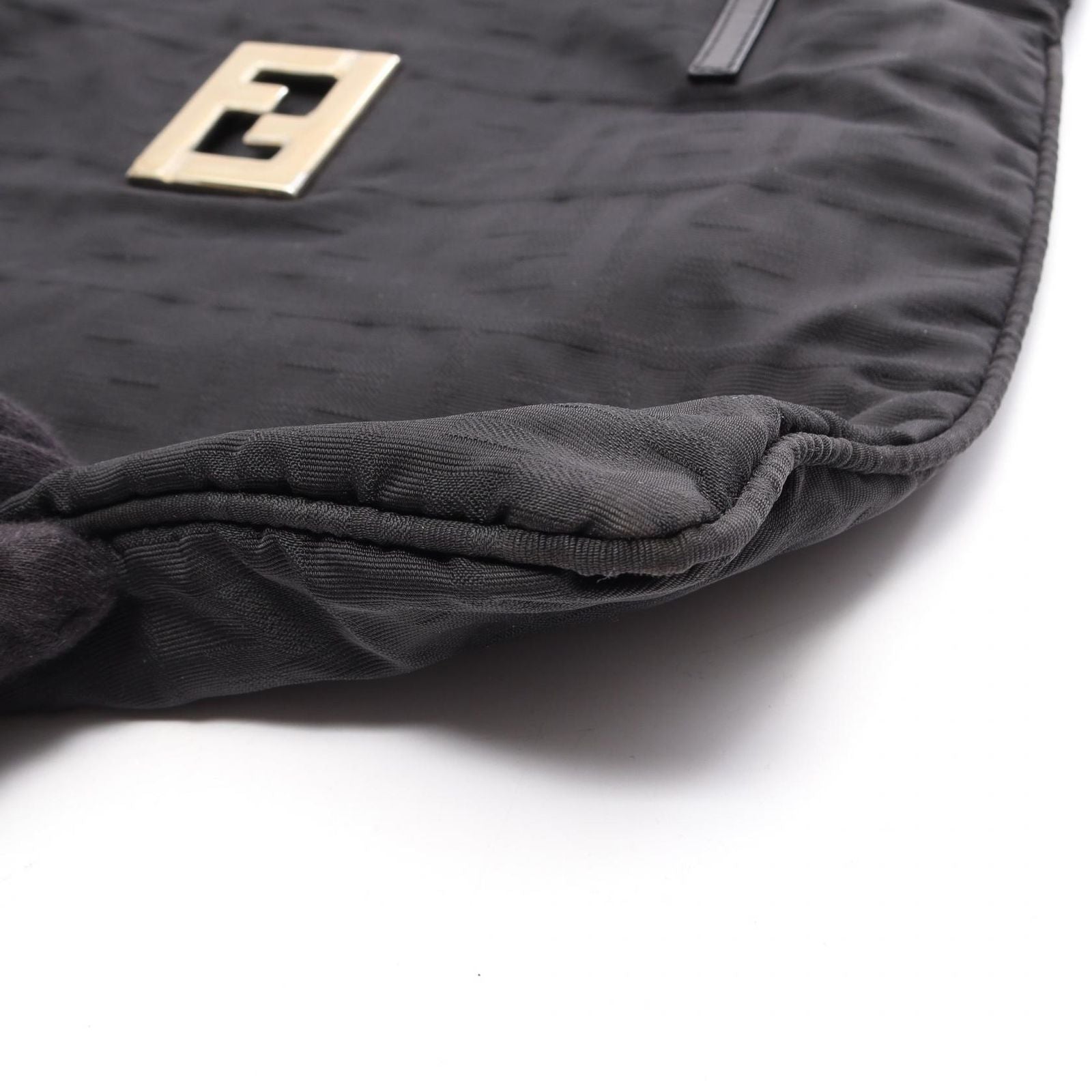 Fendi Tote Bag Zucca Black Nylon Leather