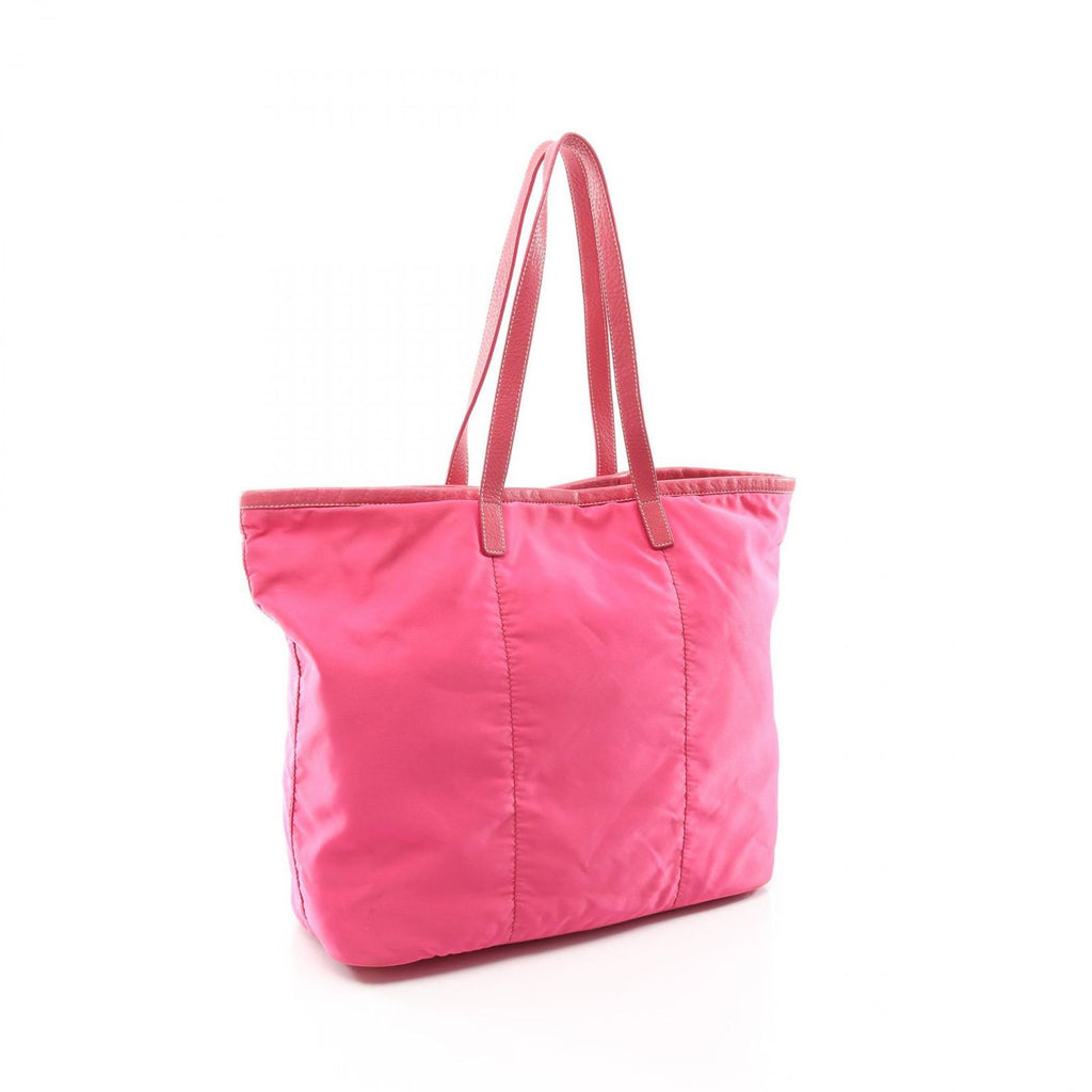Prada Tote Bag Nylon Jacquard Pink Logo