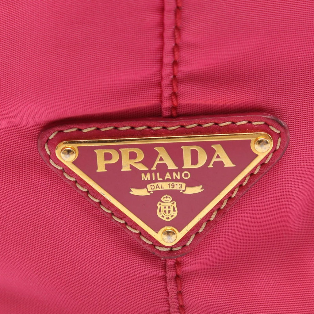 Prada Tote Bag Nylon Jacquard Pink Logo