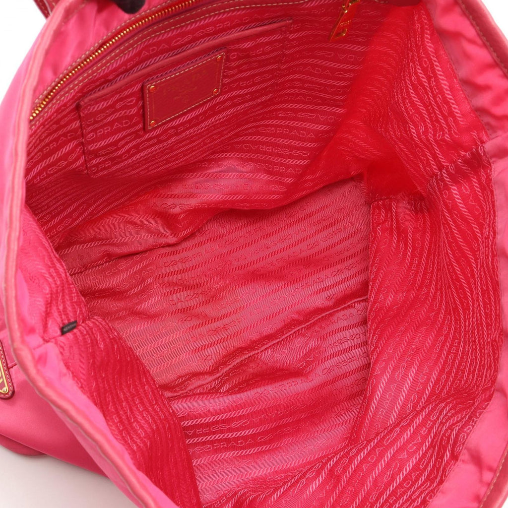 Prada Tote Bag Nylon Jacquard Pink Logo