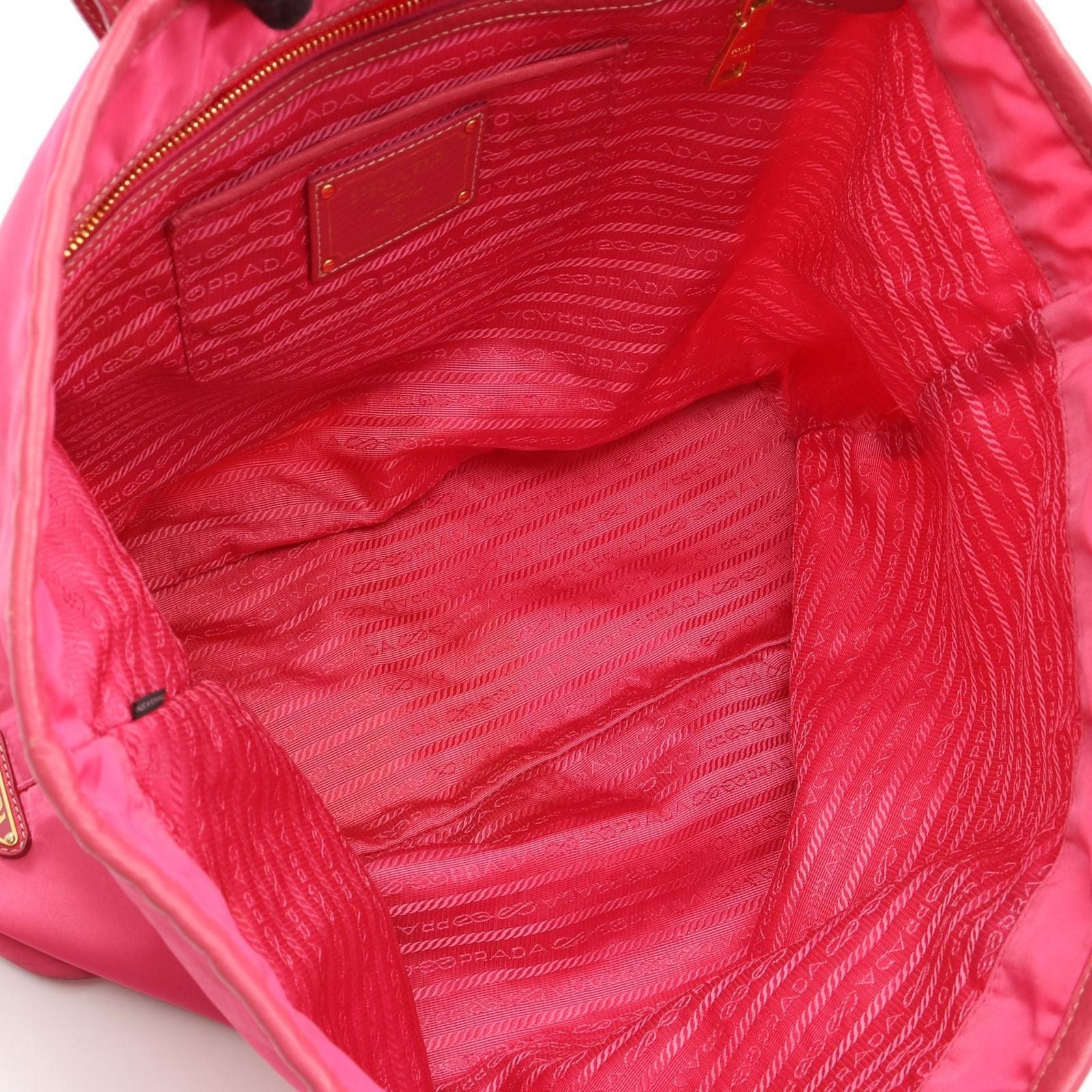 Prada Tote Bag Nylon Jacquard Pink Logo
