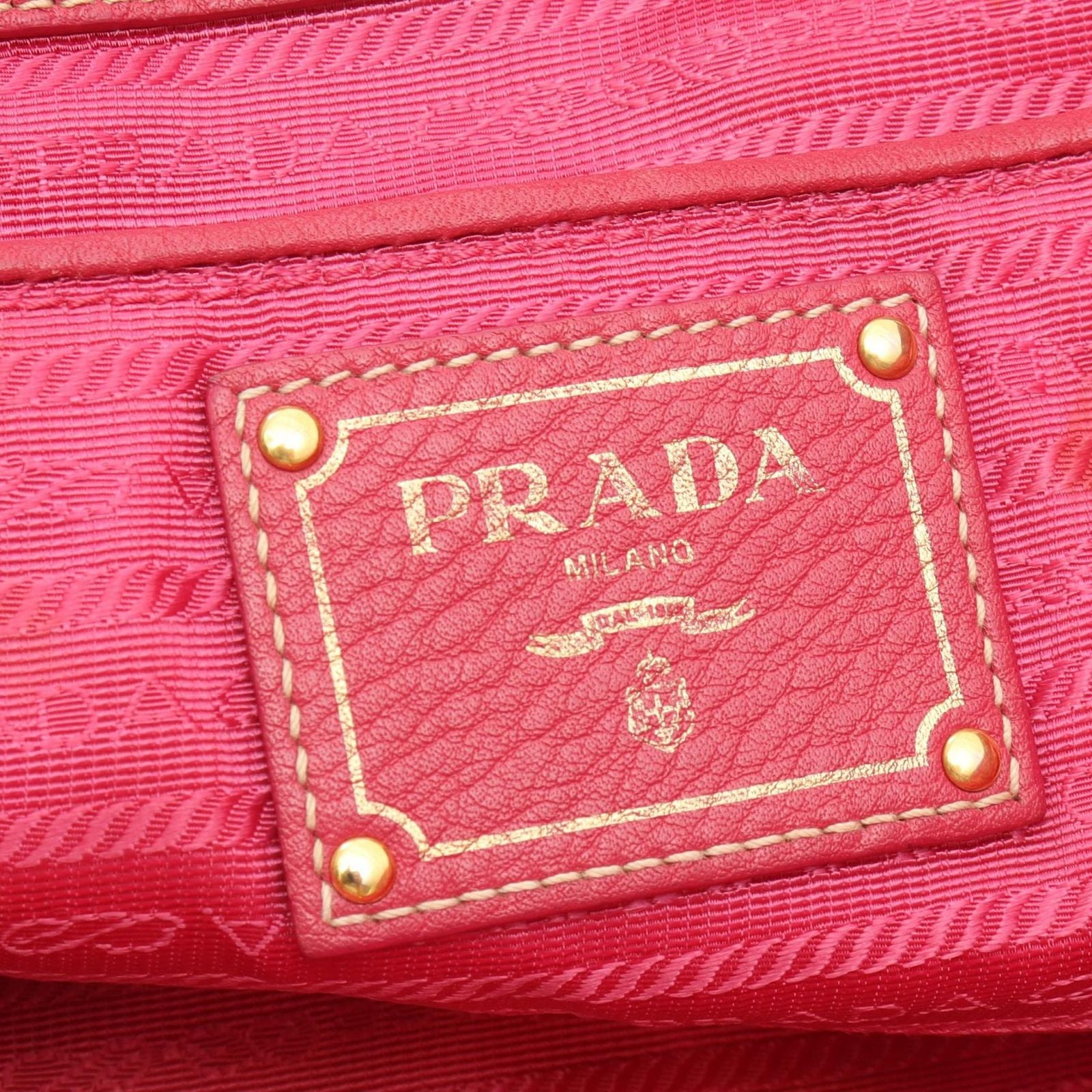 Prada Tote Bag Nylon Jacquard Pink Logo