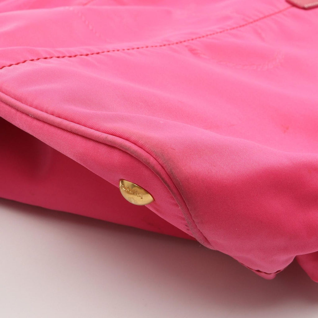 Prada Tote Bag Nylon Jacquard Pink Logo