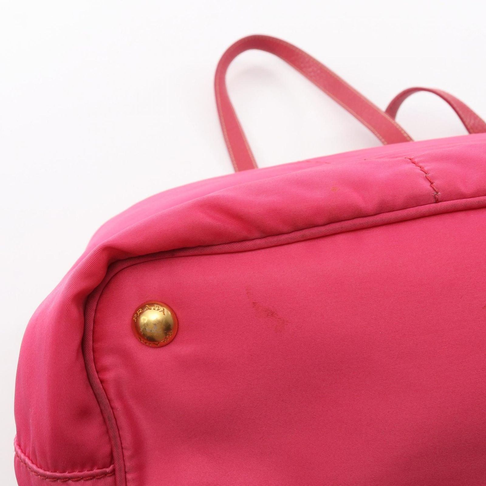 Prada Tote Bag Nylon Jacquard Pink Logo