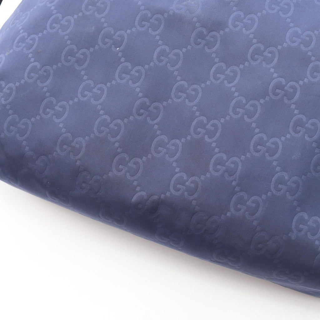 Gucci Shoulder Bag GG Pattern Blue Nylon Leather