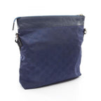 Gucci Shoulder Bag GG Pattern Blue Nylon Leather
