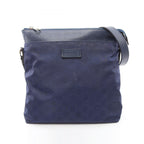 Gucci Shoulder Bag GG Pattern Blue Nylon Leather
