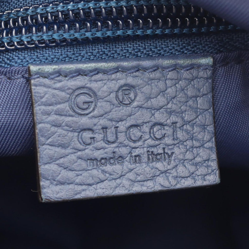 Gucci Shoulder Bag GG Pattern Blue Nylon Leather