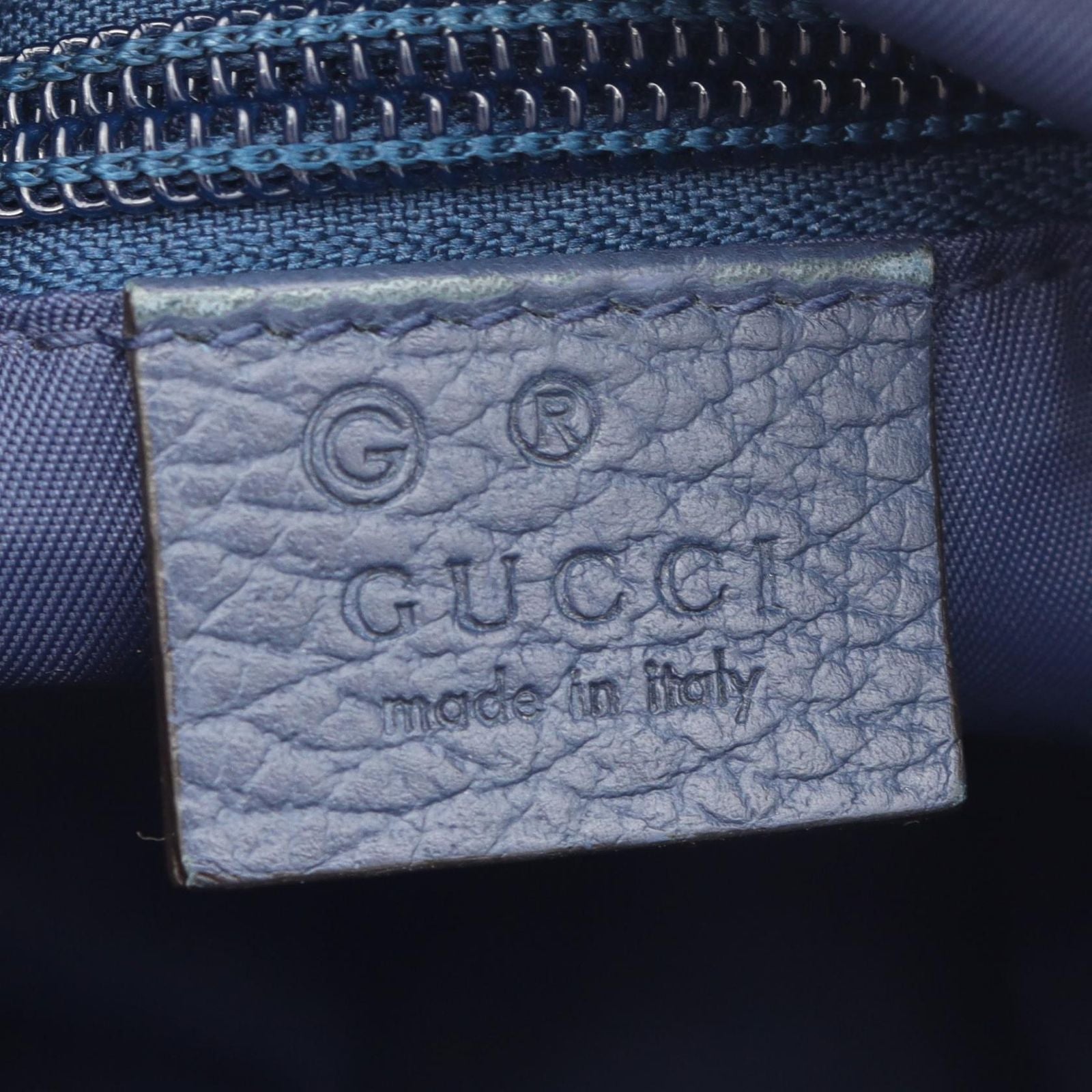 Gucci Shoulder Bag GG Pattern Blue Nylon Leather