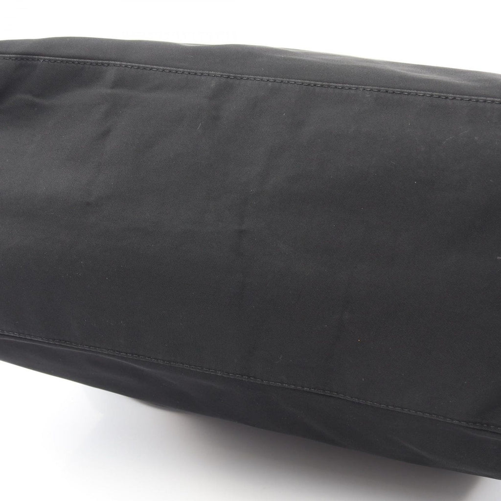 Prada Tote Bag Triangle Logo Black Nylon Saffiano Leather