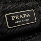 Prada Tote Bag Triangle Logo Black Nylon Saffiano Leather
