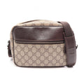 Gucci Shoulder Bag GG Plus Beige Brown Co Ting Canvas Leather Split