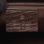 Gucci Shoulder Bag GG Plus Beige Brown Co Ting Canvas Leather Split