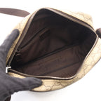 Gucci Shoulder Bag GG Plus Beige Brown Co Ting Canvas Leather Split