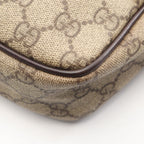 Gucci Shoulder Bag GG Plus Beige Brown Co Ting Canvas Leather Split