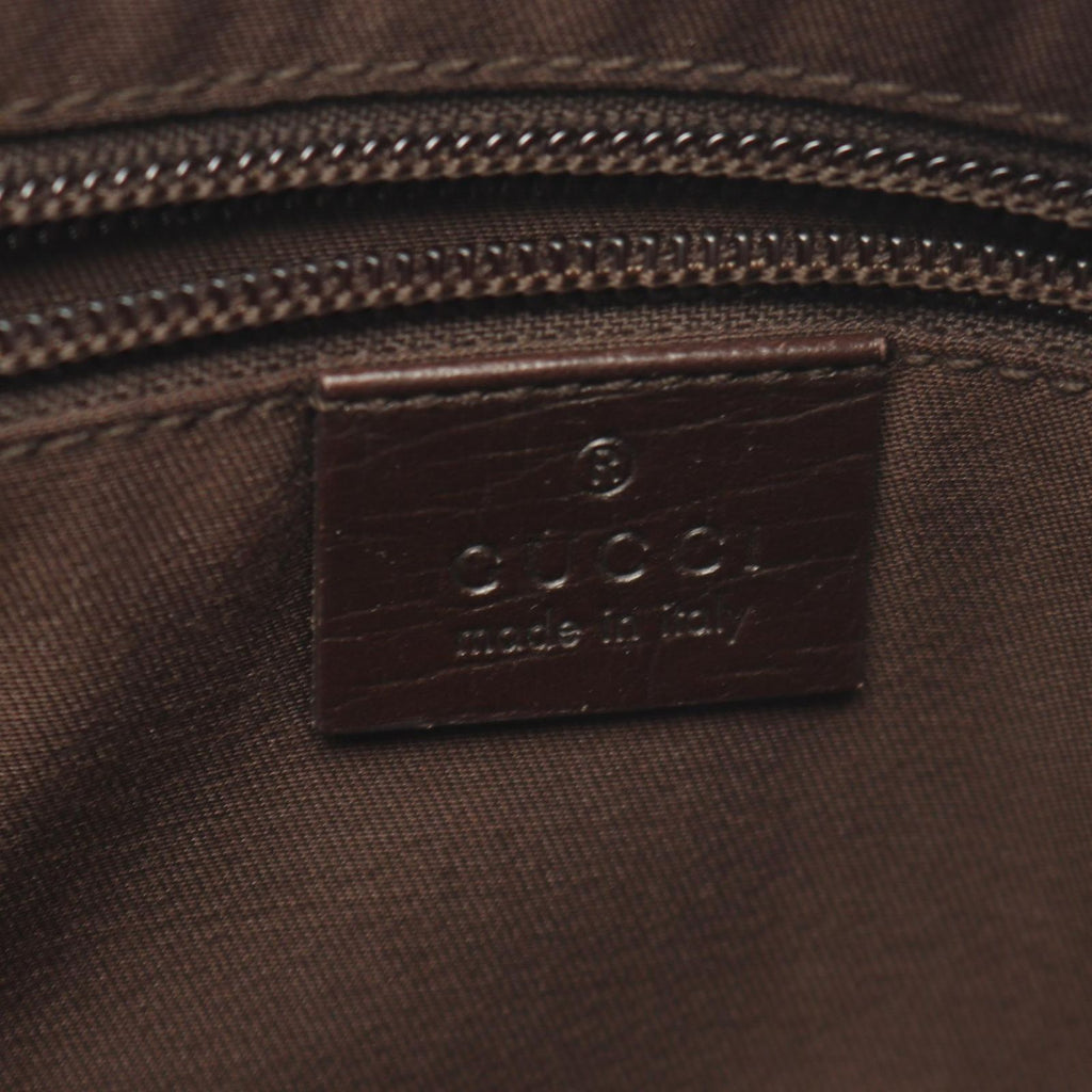 Gucci Shoulder Bag GG Plus Beige Brown Co Ting Canvas Leather Split