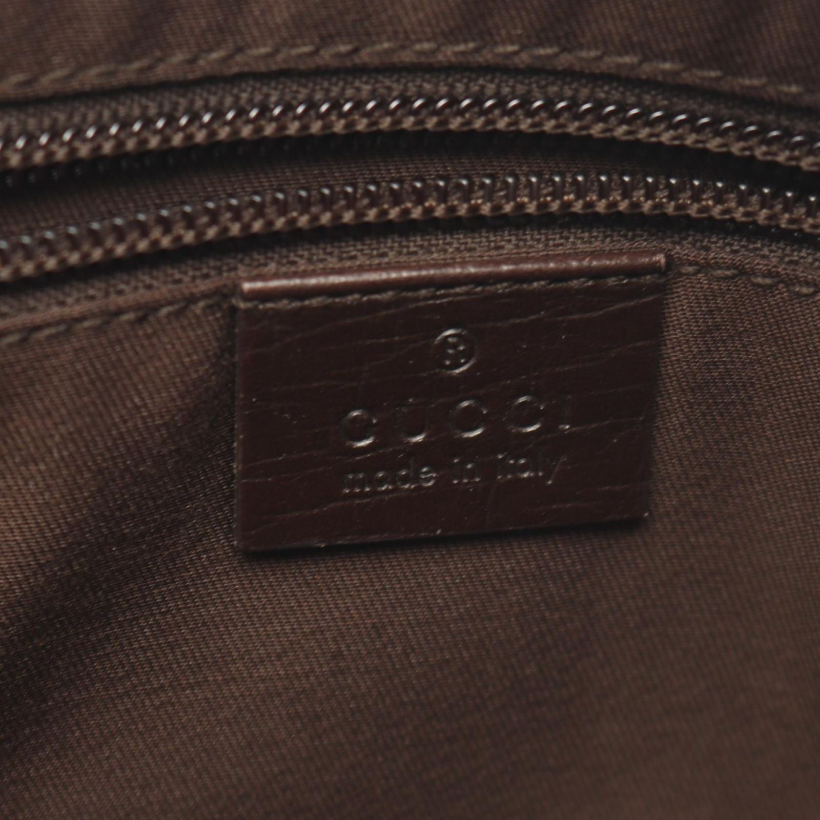 Gucci Shoulder Bag GG Plus Beige Brown Co Ting Canvas Leather Split