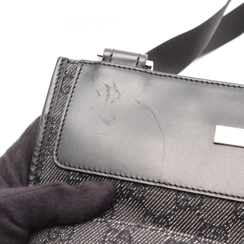 Gucci Shoulder Bag GG Canvas Gray Black