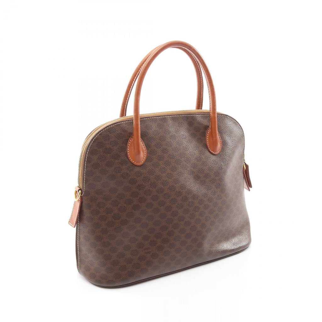 Celine Handbag Macadam Brown Canvas Leather