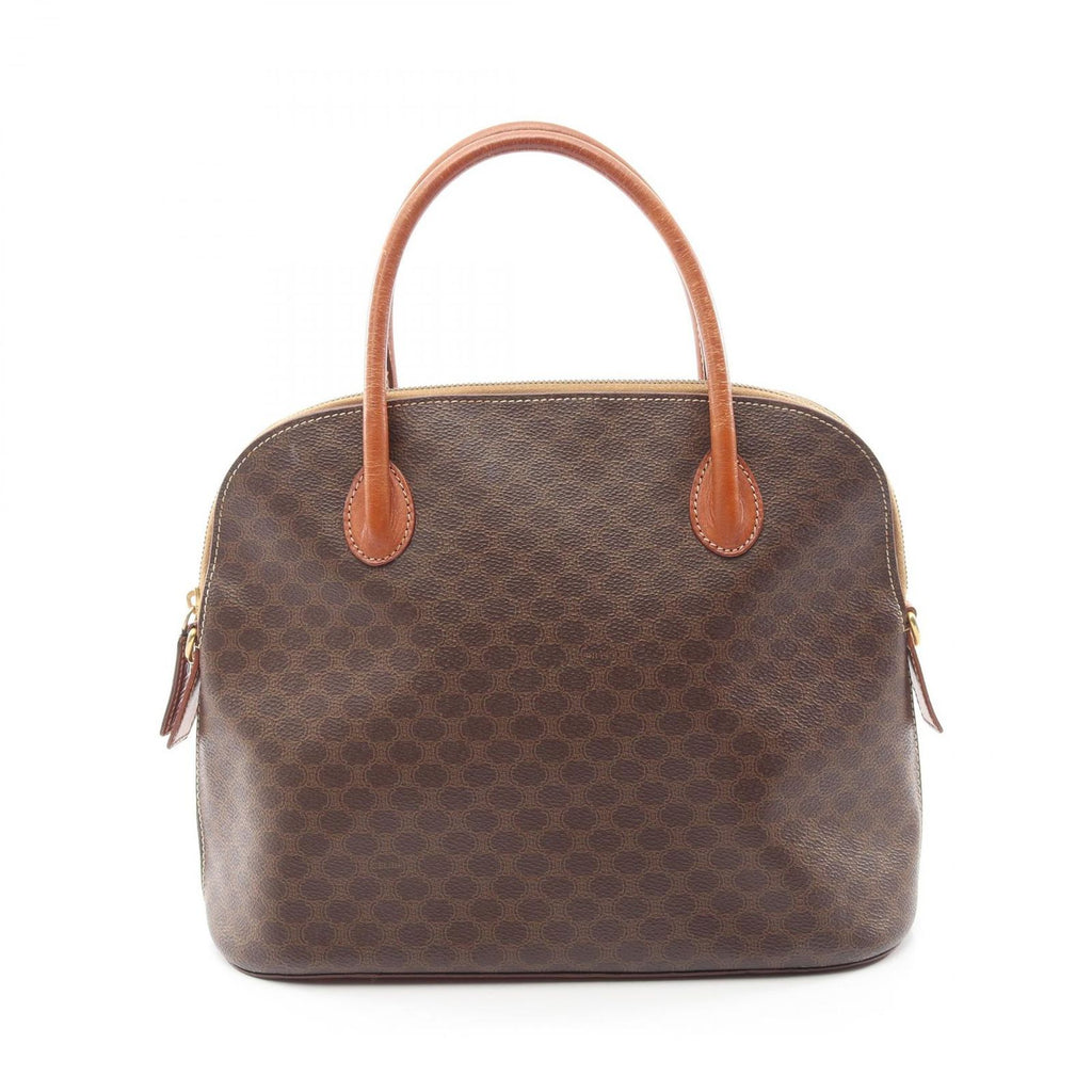 Celine Handbag Macadam Brown Canvas Leather
