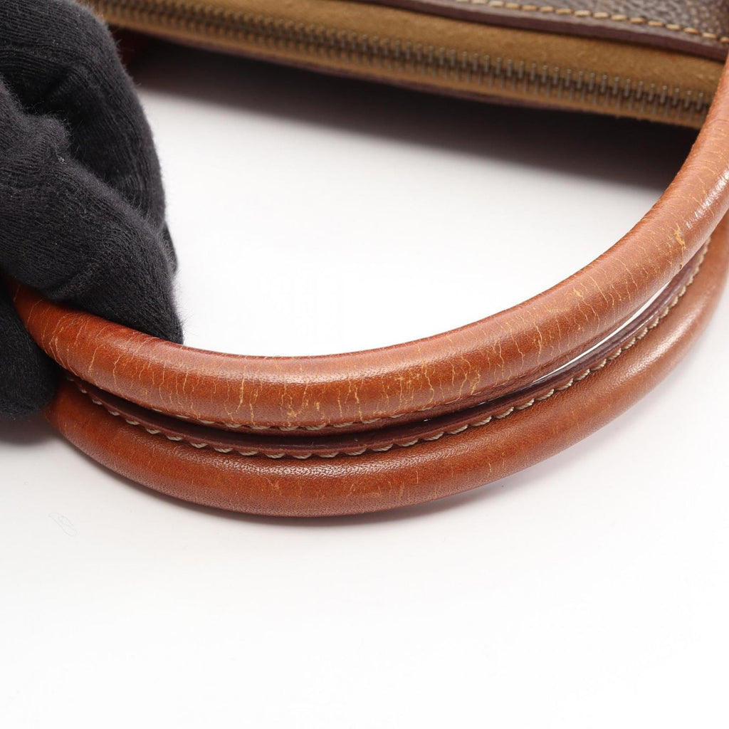 Celine Handbag Macadam Brown Canvas Leather