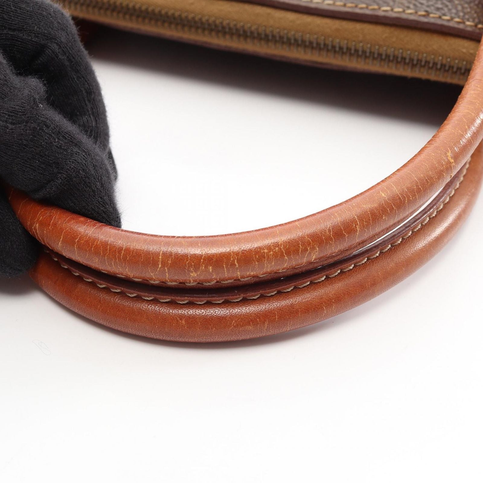 Celine Handbag Macadam Brown Canvas Leather