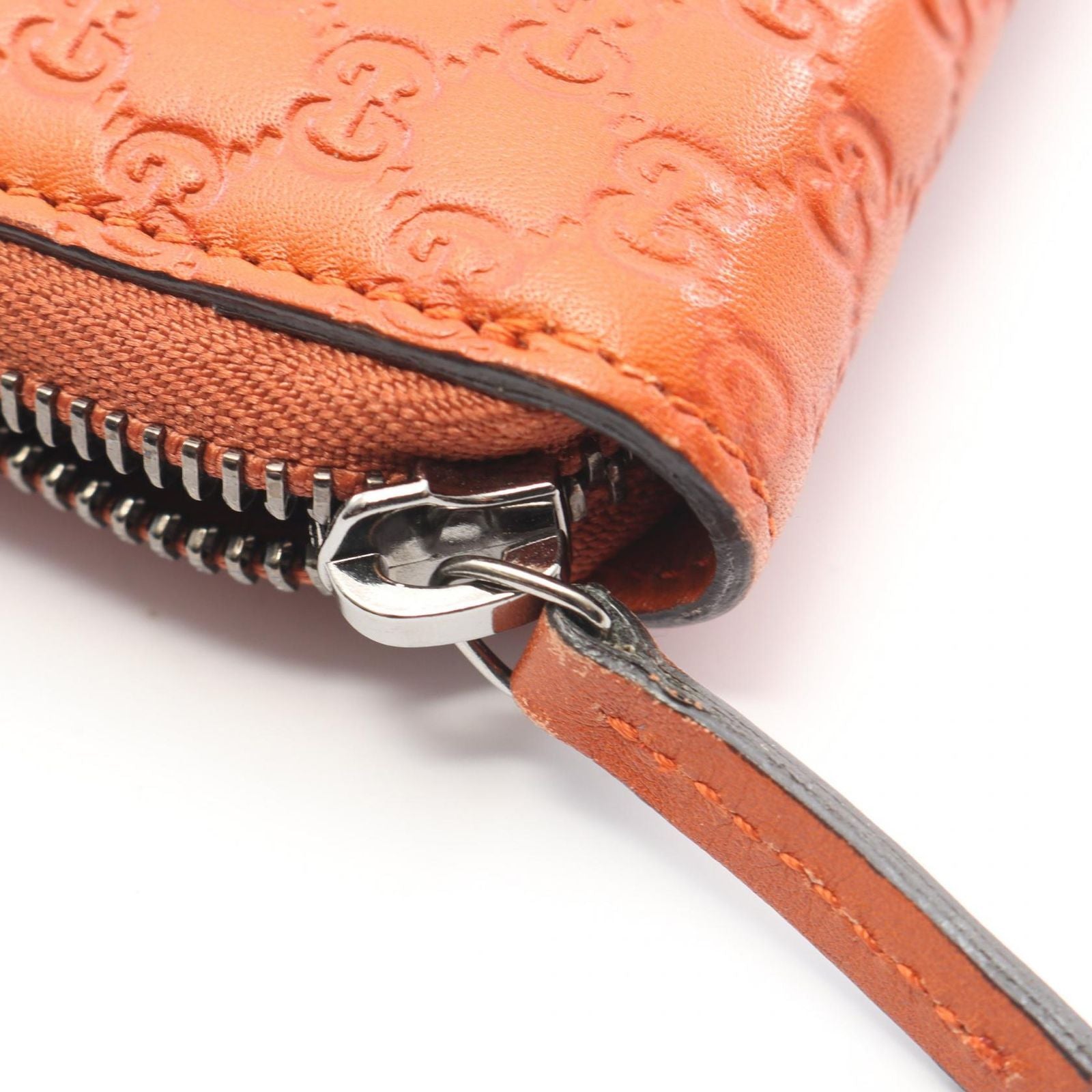Gucci Round Wallet Micro Guccissima Orange Leather Guccissima