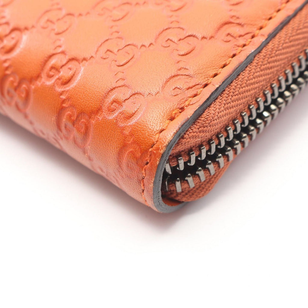Gucci Round Wallet Micro Guccissima Orange Leather Guccissima