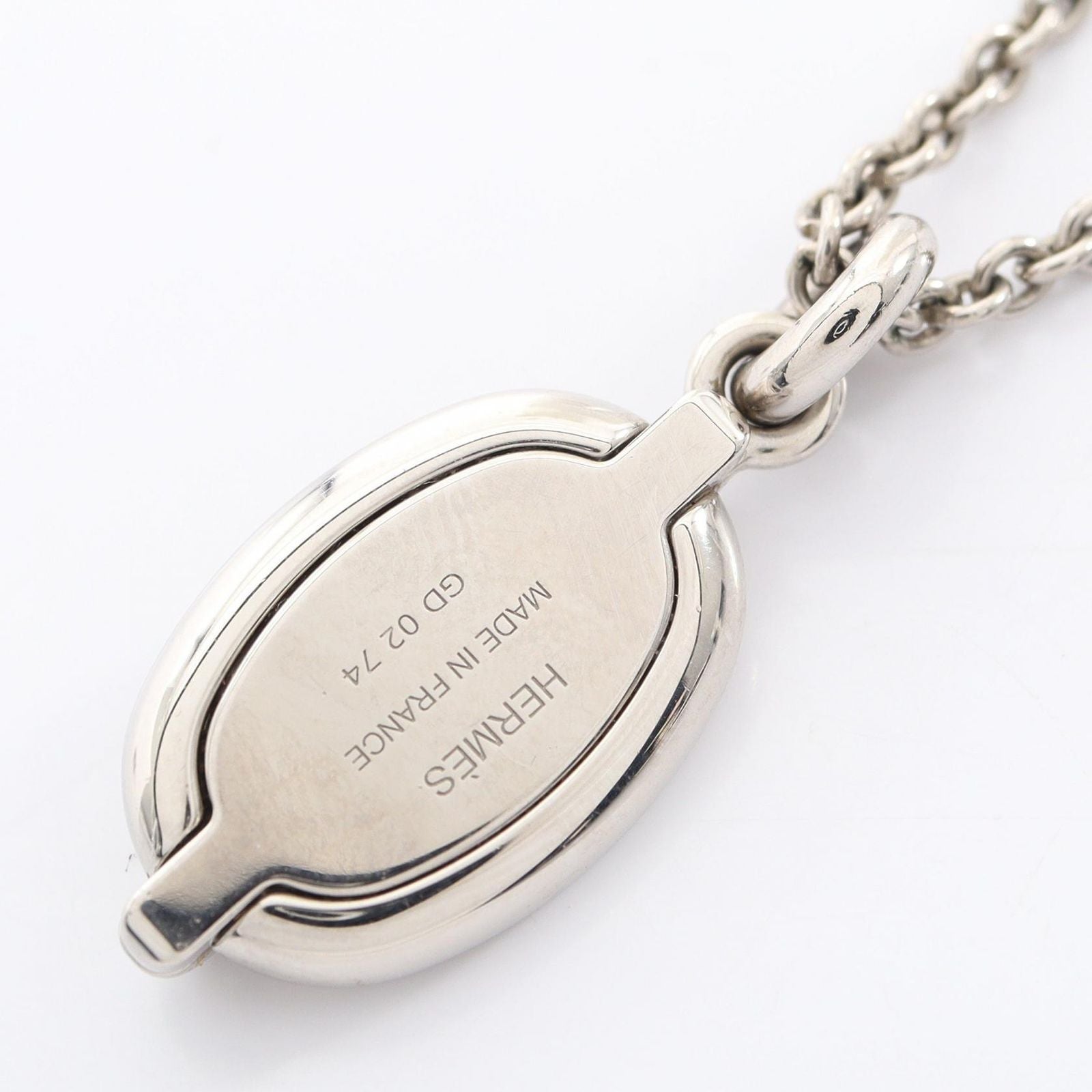 Hermes Necklace Chaine D'ancre Mini Maillon PM Brown Glasse Stainless Steel PM
