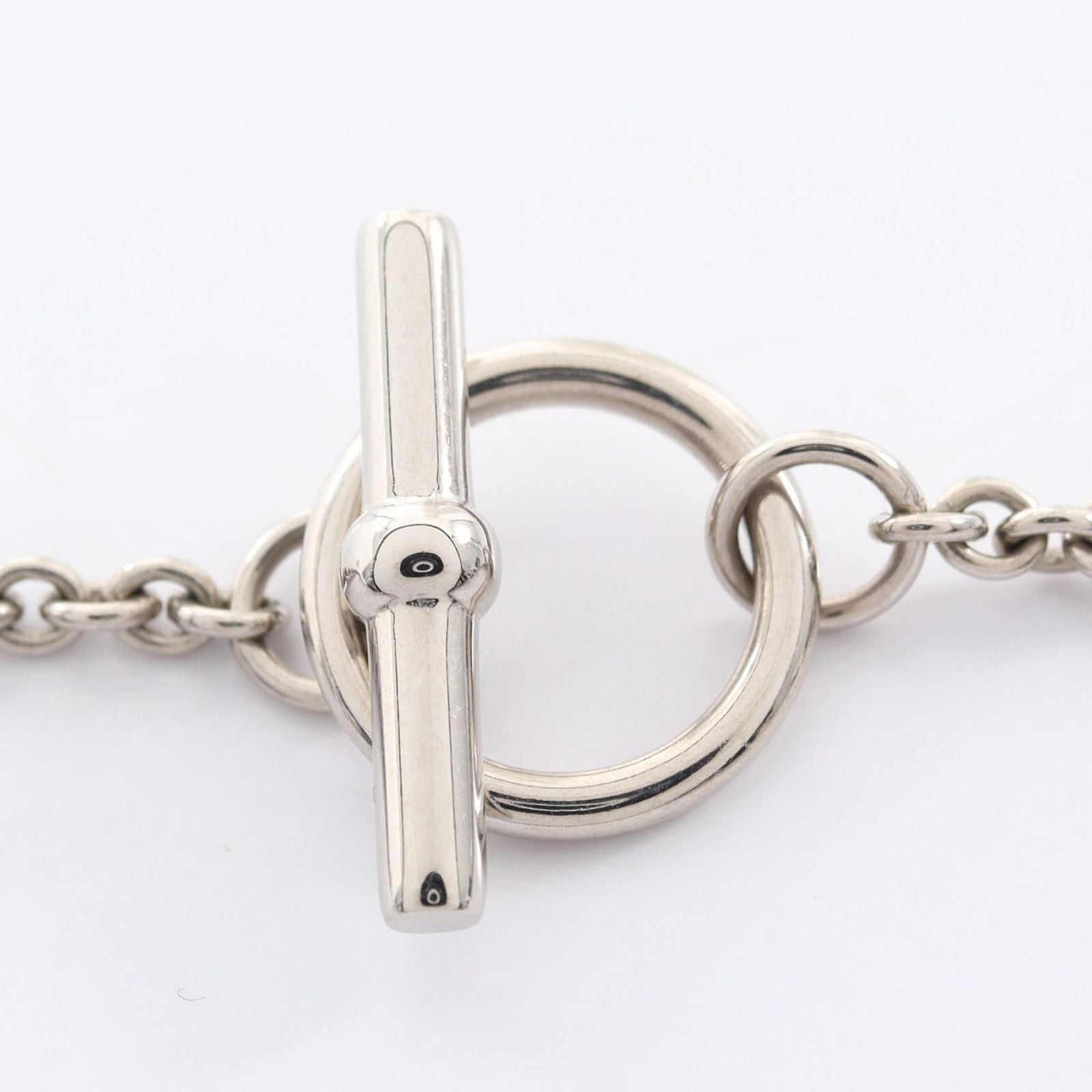 Hermes Necklace Chaine D'ancre Mini Maillon PM Brown Glasse Stainless Steel PM
