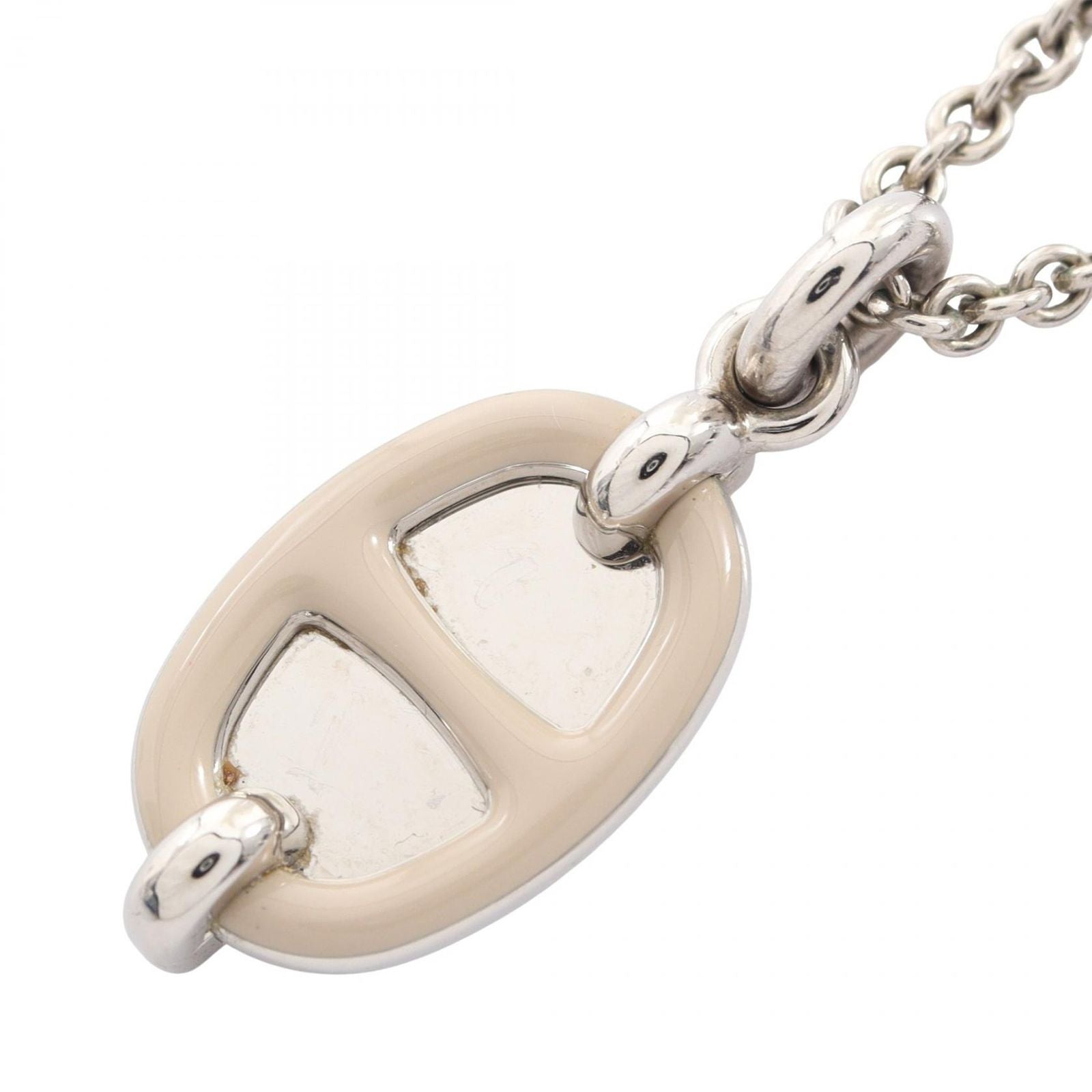 Hermes Necklace Chaine D'ancre Mini Maillon PM Brown Glasse Stainless Steel PM