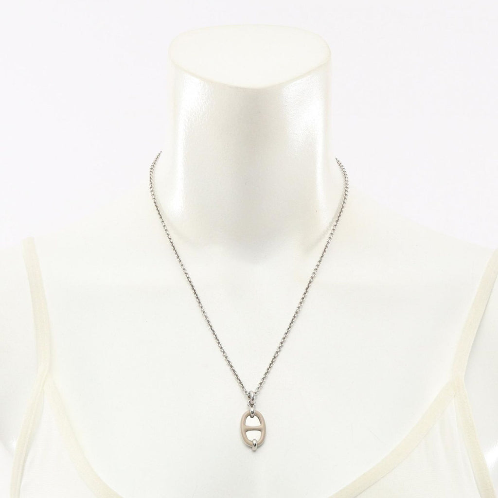 Hermes Necklace Chaine D'ancre Mini Maillon PM Brown Glasse Stainless Steel PM