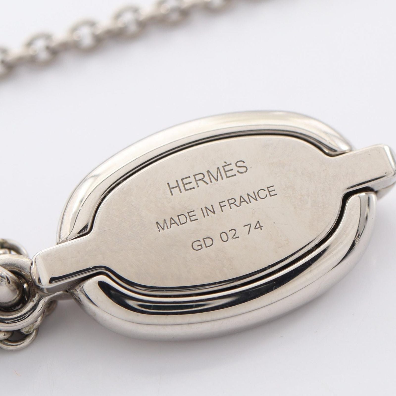 Hermes Necklace Chaine D'ancre Mini Maillon PM Brown Glasse Stainless Steel PM