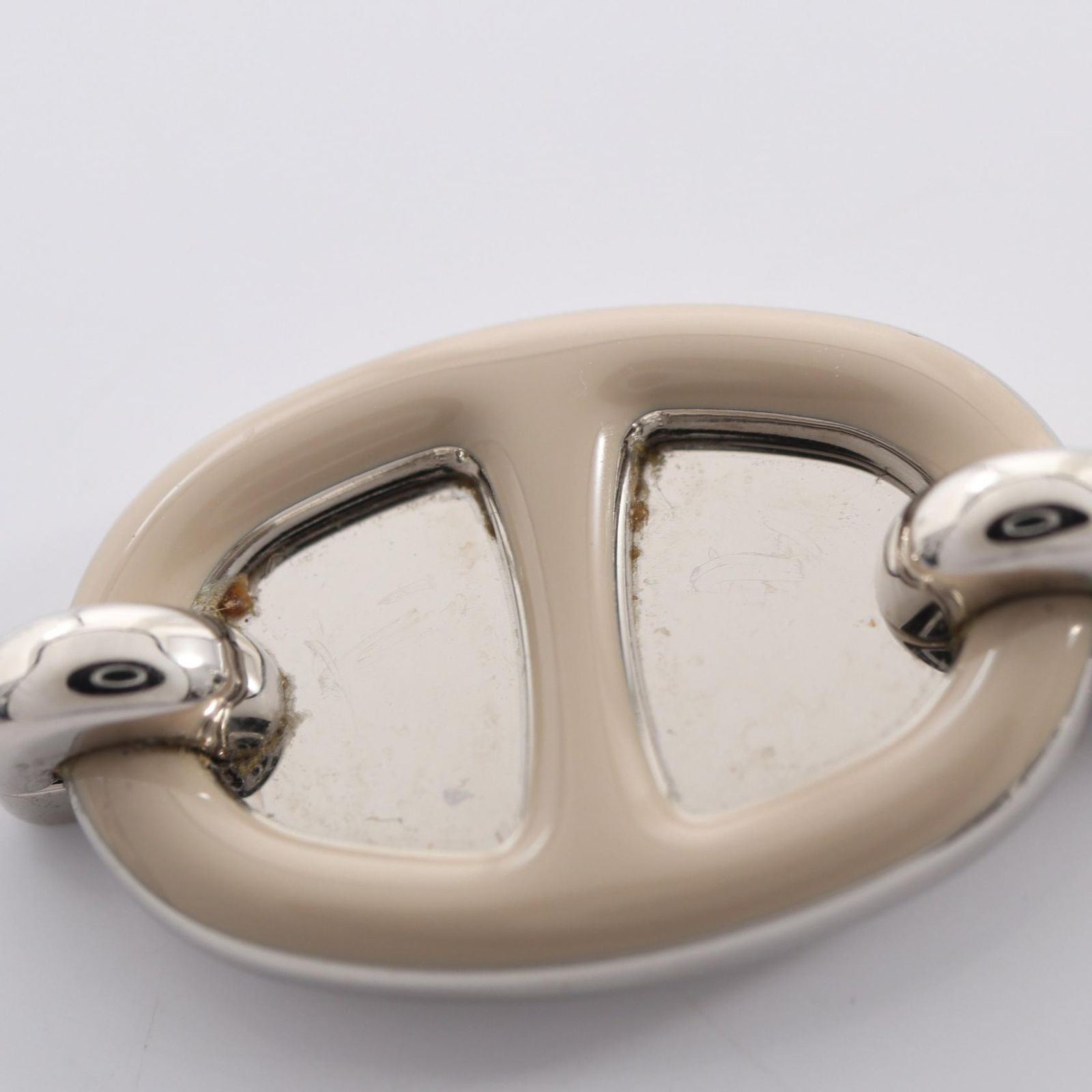 Hermes Necklace Chaine D'ancre Mini Maillon PM Brown Glasse Stainless Steel PM