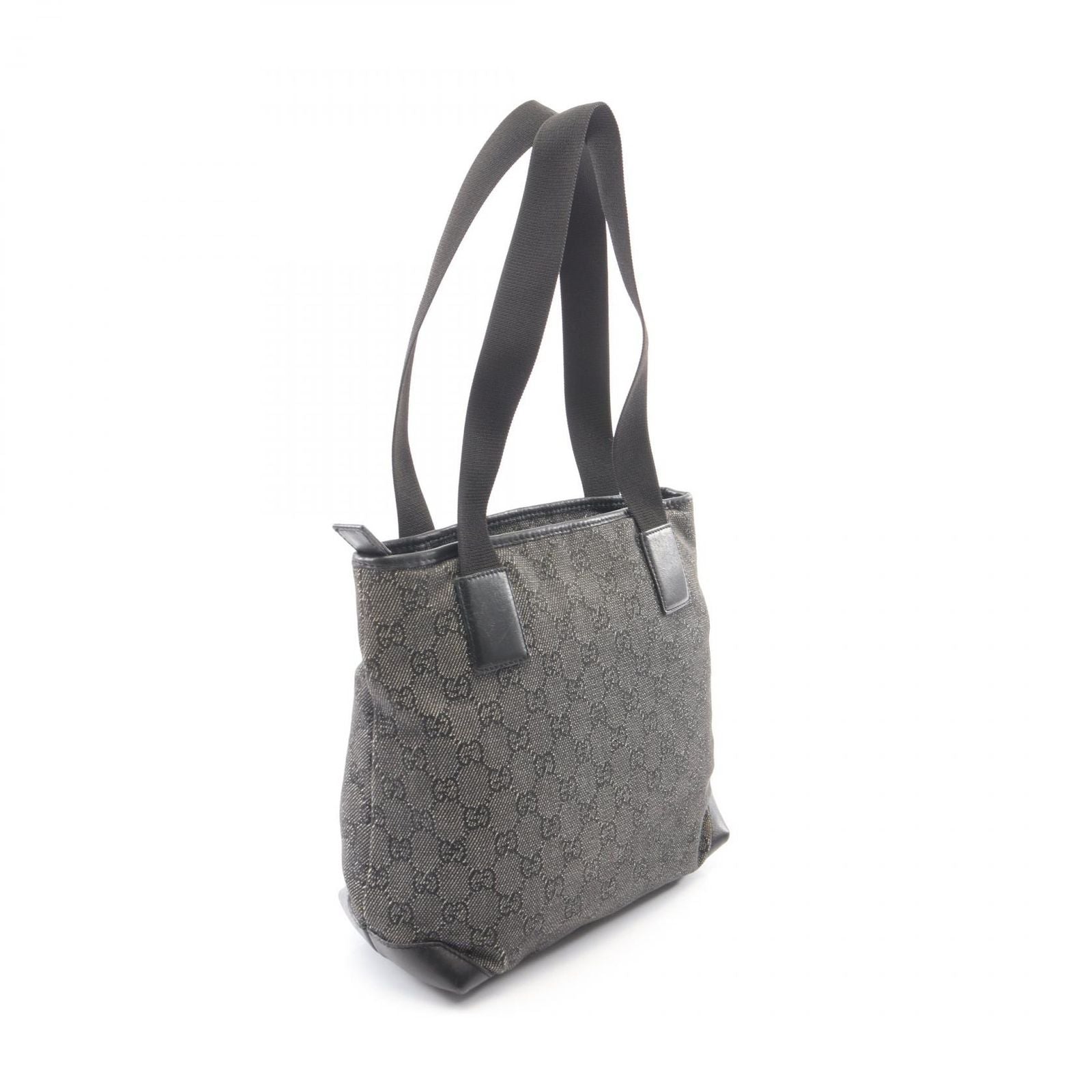 Gucci Shoulder Bag GG Canvas Gray Black