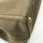 Prada Tote Bag Canapa Khaki Canvas Mini