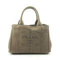 Prada Tote Bag Canapa Khaki Canvas Mini