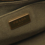 Prada Tote Bag Canapa Khaki Canvas Mini