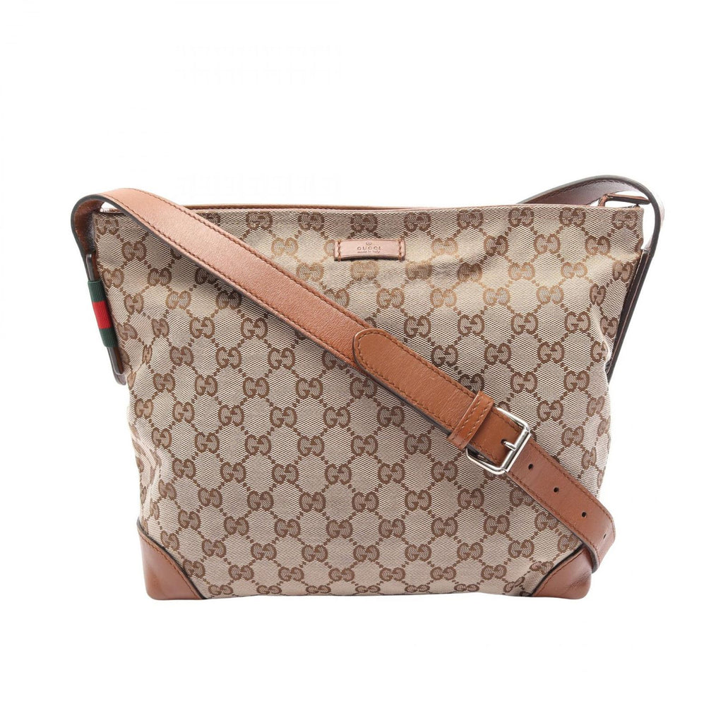 Gucci Shoulder Bag GG Canvas Sherry Line Beige Brown