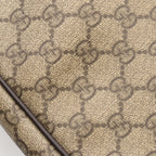 Gucci Shoulder Bag GG Supreme Beige Brown Canvas Leather