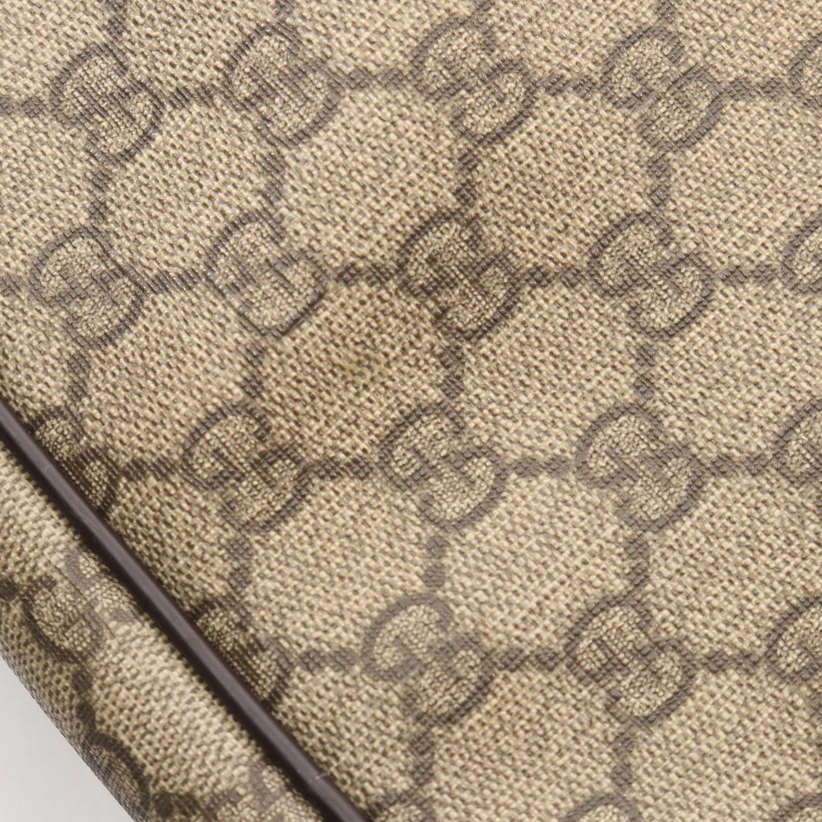 Gucci Shoulder Bag GG Supreme Beige Brown Canvas Leather
